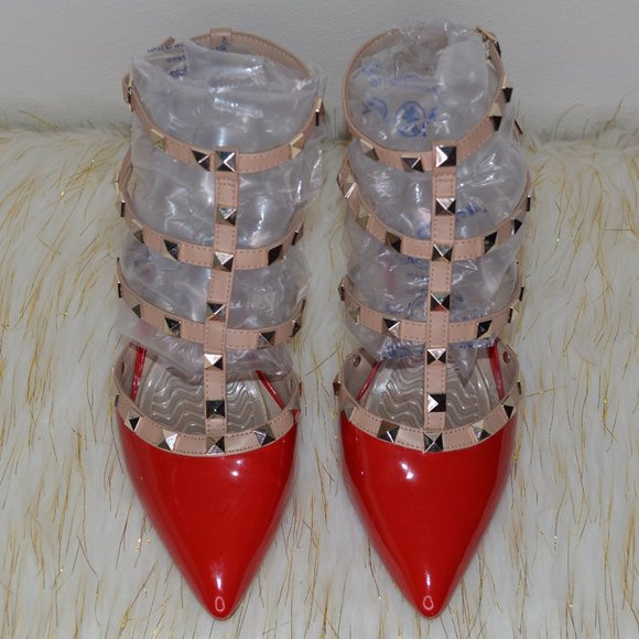 Sexy Red Rockstud Heels - Picture 4 of 6